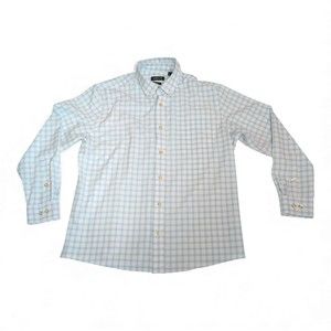 Orvis Men's Blue Plaid‎ Dress Shirt Size L